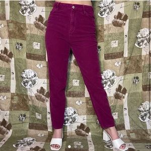 BDG Mom High Rise Purple Corduroy Pants